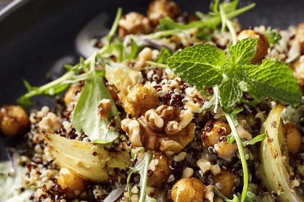 Black Rice Tofu Apple Salad